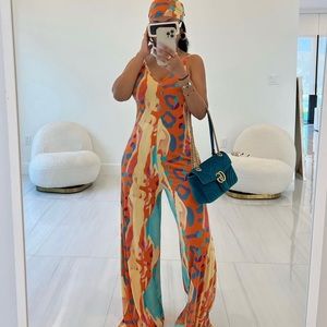 Multicolor Animal Print Jumpsuit